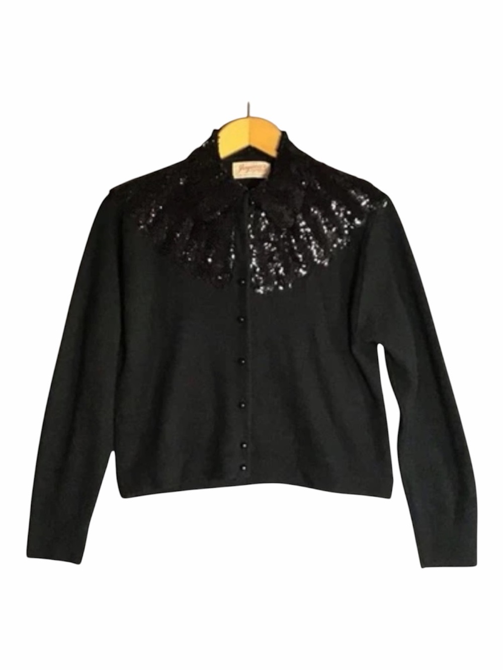 Sequin Cardigan Sweater Vintage Black Jaymar Holiday Black S/M Party Whimsigoth